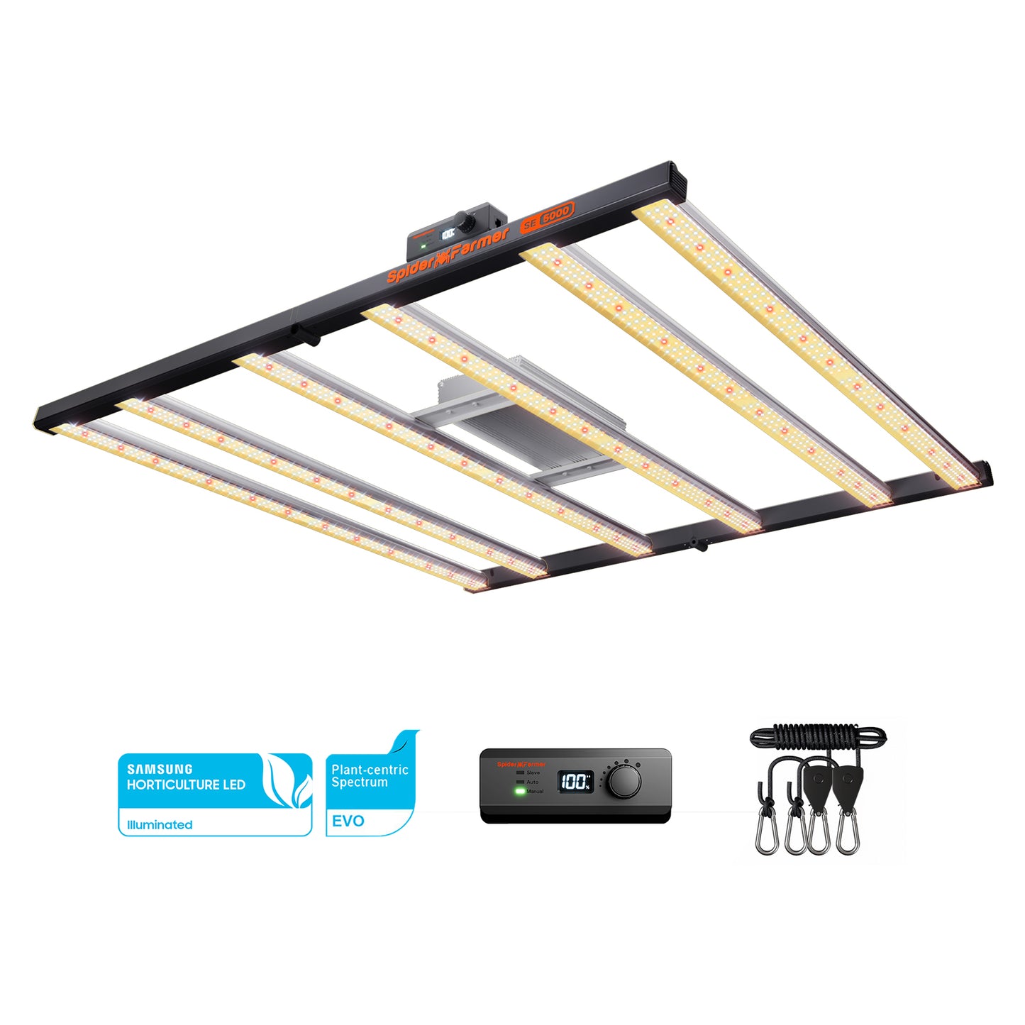 SE5000 480W LED Grow Light Dimmable Samsung LM301H EVO with Bluetooth & WiFi Smart APP Control for Indoor Grow