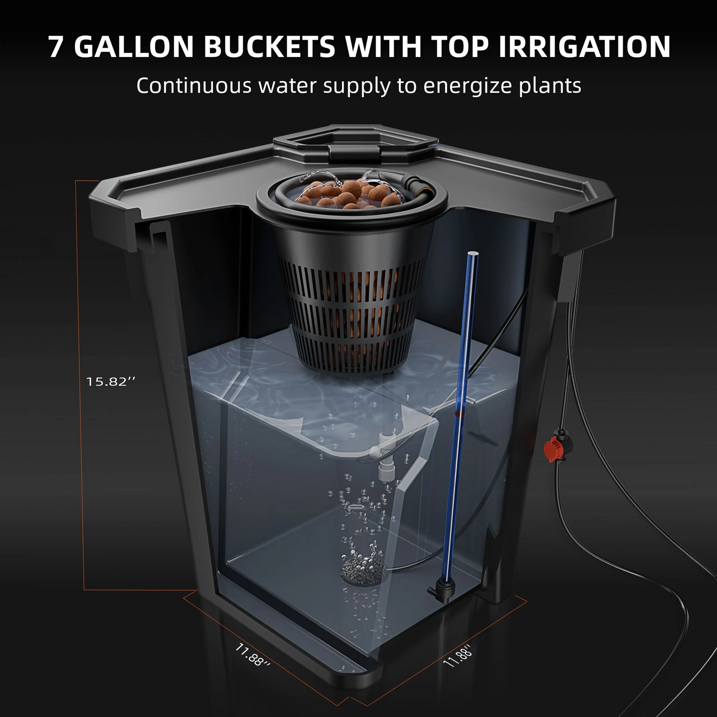 DWC (Deep Water Culture) Hydroponics Grow System with Top Drip Kit 7 Gallon Deep Water Culture 2 Buckets