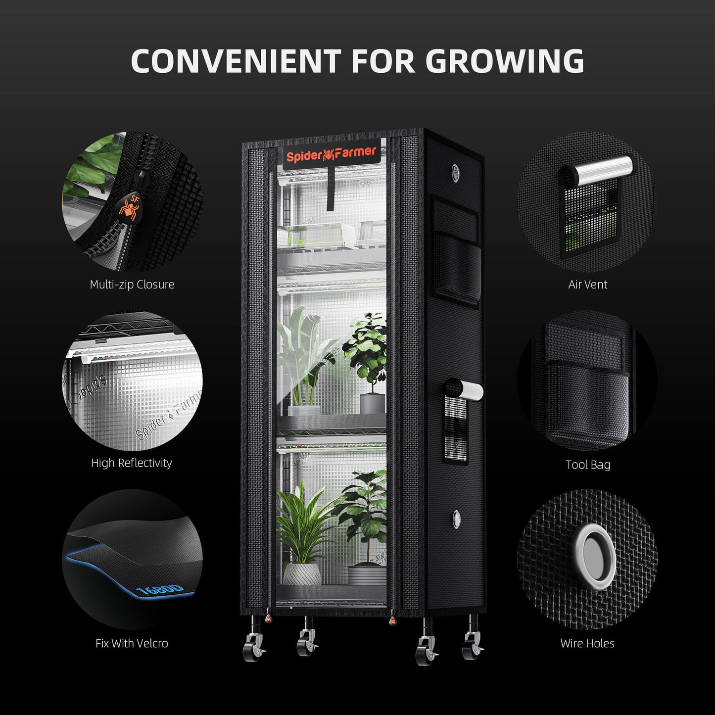 4 Tier Plant Stand With Grow Lights 54W, Plant Shelf with 1680D Grow Tent for Indoor Plant and Greenhouse