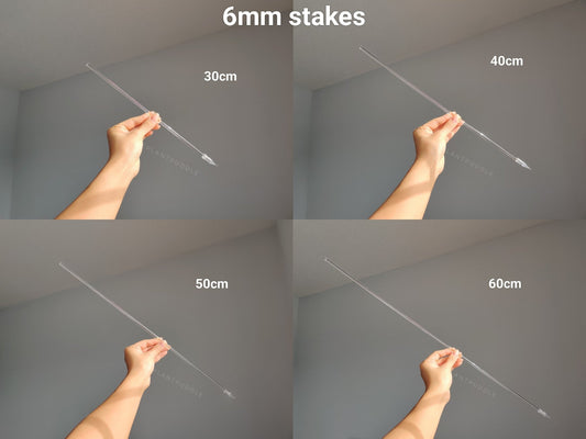 Straight Plant Stakes - Available In 6mm and 8mm Clear Acrylic