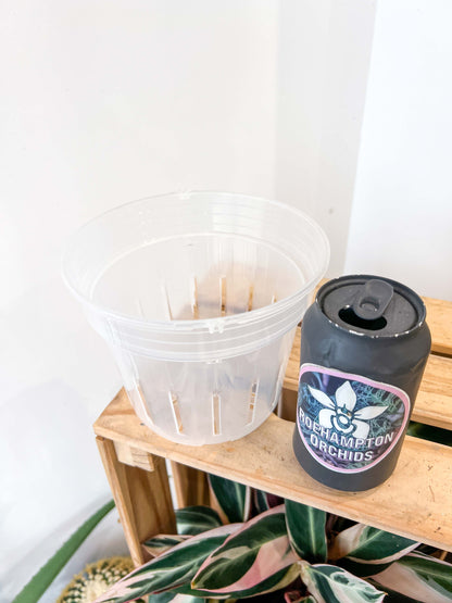 Hangable transparent slotted basket pot