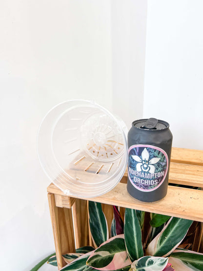 Hangable transparent slotted basket pot