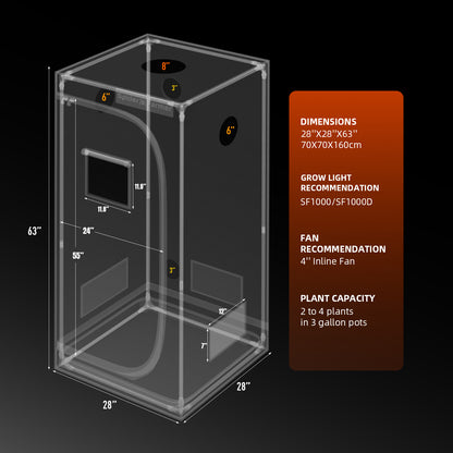 2’x2’x5' 70x70x160cm Indoor Grow Tent 1680D Hydroponic Plant Room for Optimal Plant Growth & Climate Control Grow Box