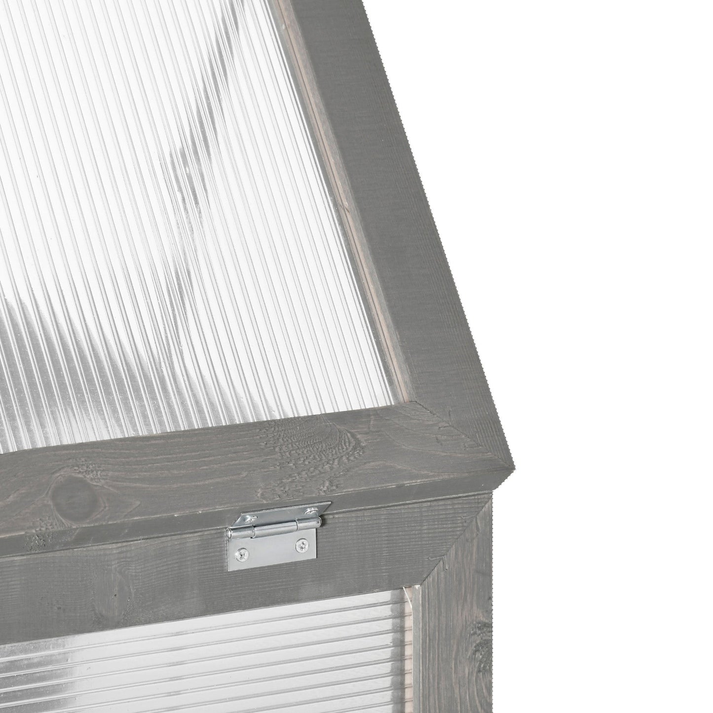 Outsunny 2 Tier Wooden Cold Frame Grow Box: Polycarbonate Portable Garden Grow House, Dark Gray