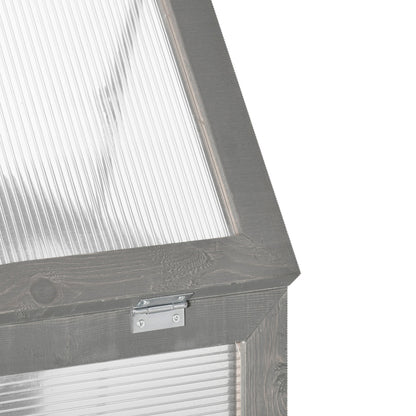 Outsunny 2 Tier Wooden Cold Frame Grow Box: Polycarbonate Portable Garden Grow House, Dark Gray