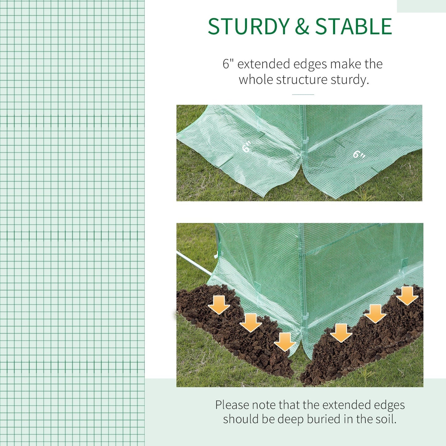 Outsunny 19.7'x9.8'x6.6' Large Walk-In Greenhouse Garden Plant Seed Growing Tunnel Shed Green