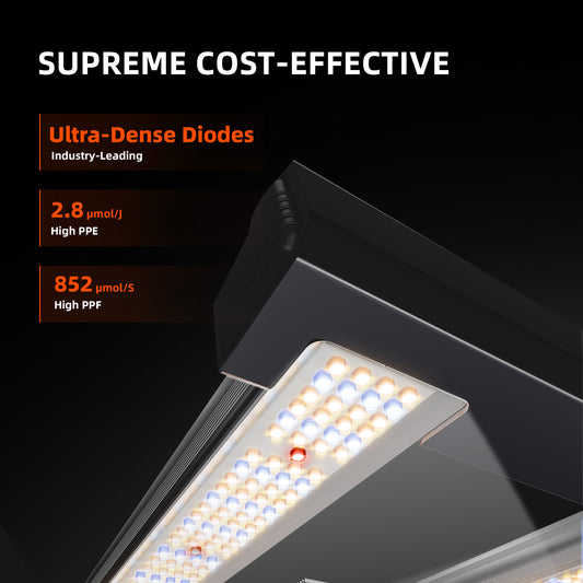 G3000 300W WiFi & Bluetooth App-Controlled Dimmable Cost-effective Full Spectrum LED Grow Light for 3X3 Grow Tent