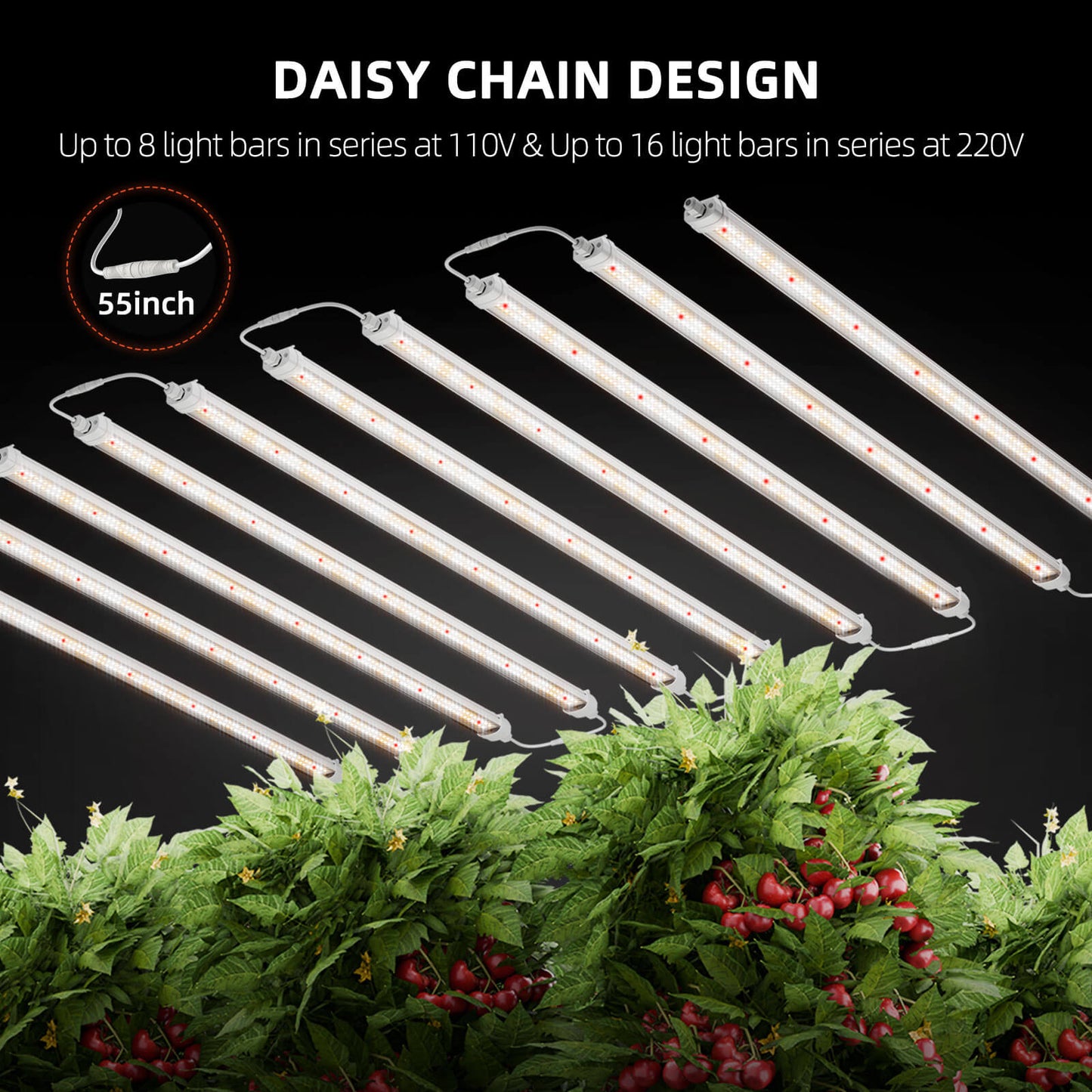 Glow80 80W LED Grow Light Bars – Full Spectrum, IP65 Waterproof, Linkable Lamps for Indoor Plants, Succulents, Cloning, Veg & Bloom