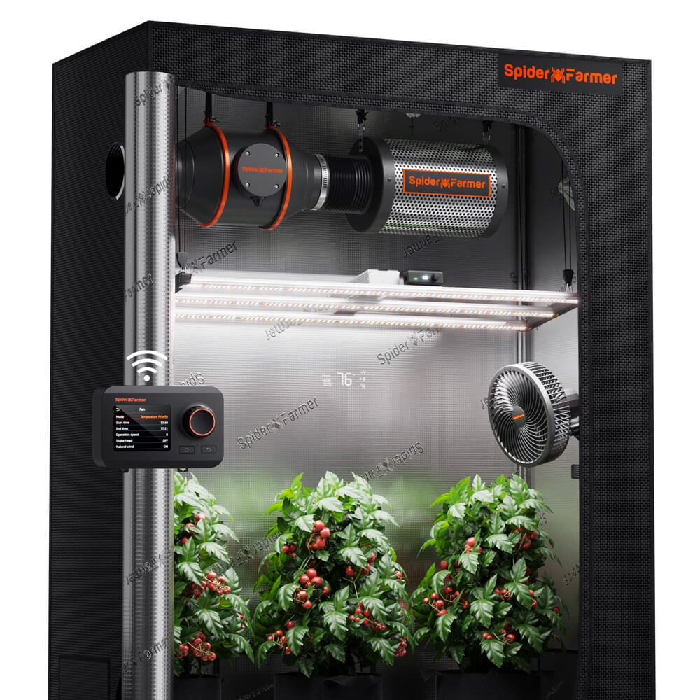 4.6’x2.3’x6.5′ Complete Grow Tent Kit I SE4500 320W Led Grow Light I 4” Ventilation System with GGS Controller Kits I Clip Fan