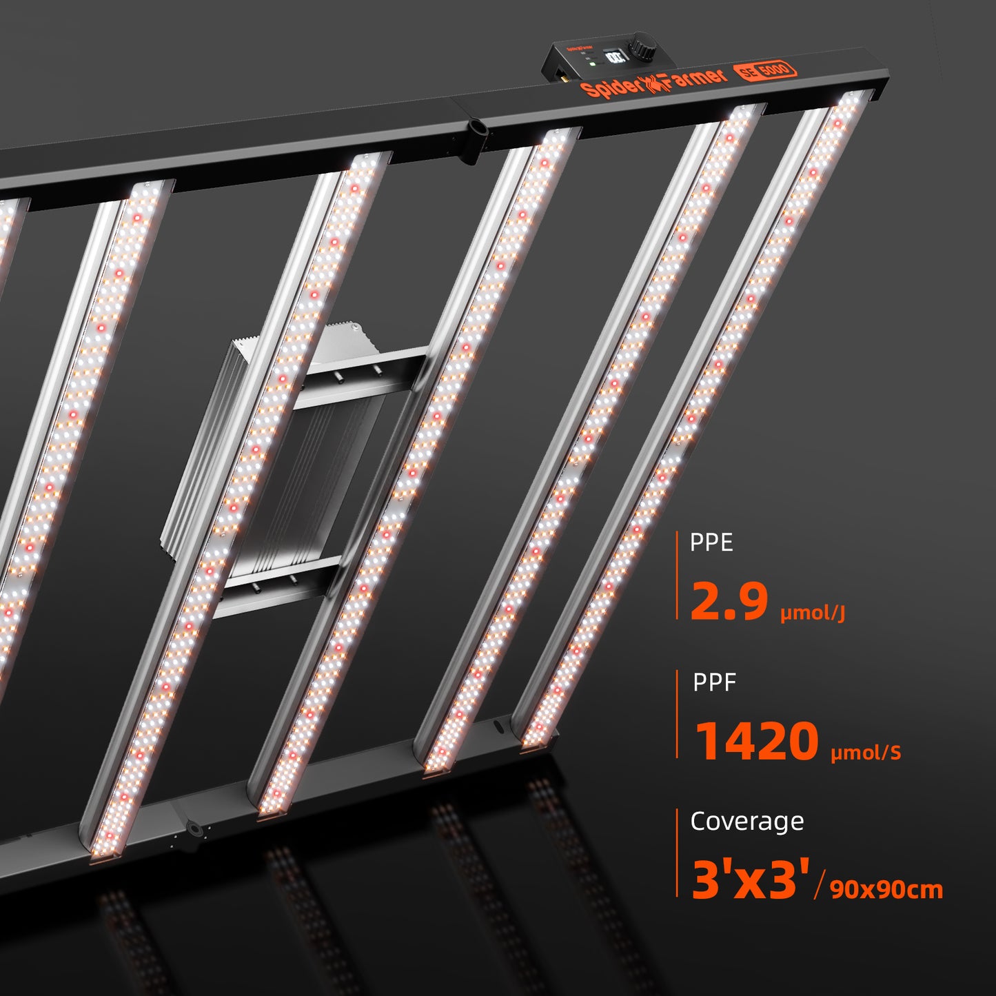 SE5000 480W LED Grow Light Dimmable Samsung LM301H EVO with Bluetooth & WiFi Smart APP Control for Indoor Grow