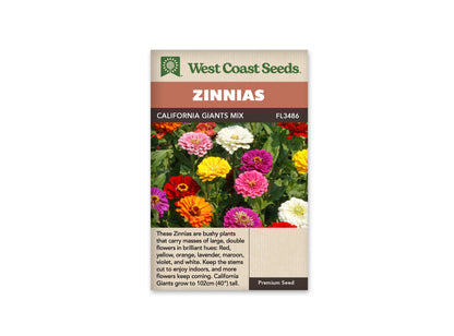 Zinnias - California Giants Mix