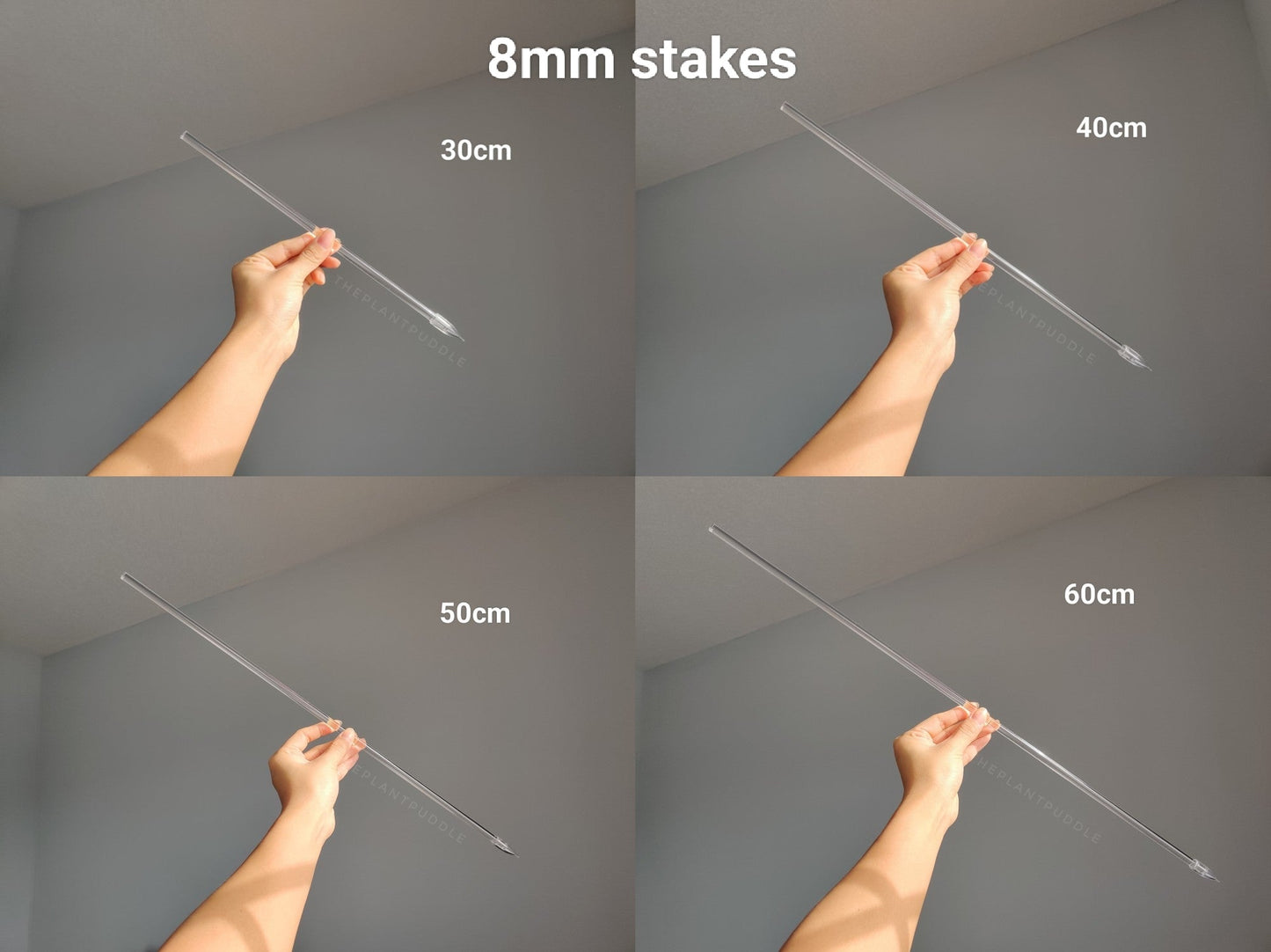 Straight Plant Stakes - Available In 6mm and 8mm Clear Acrylic