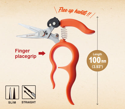 Orange Scissor Slim Tip Straight Hand Free PT-5