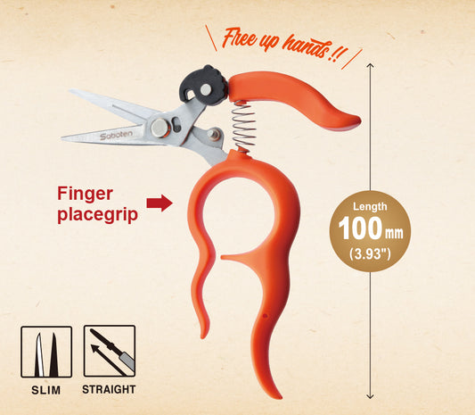 Orange Scissor Slim Tip Straight Hand Free PT-5