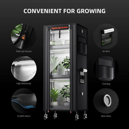 4 Tier Plant Stand With Grow Lights 54W, Plant Shelf with 1680D Grow Tent for Indoor Plant and Greenhouse