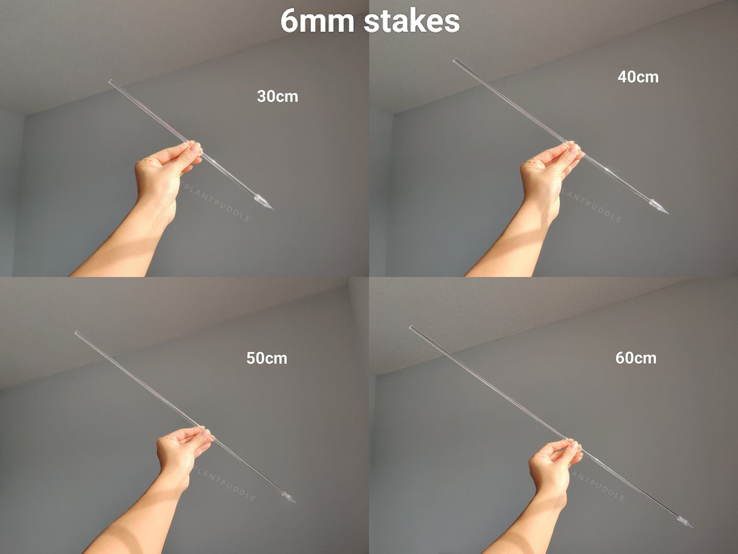 Straight Plant Stakes - Available In 6mm and 8mm Clear Acrylic