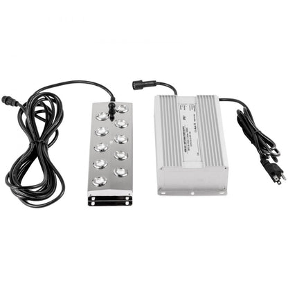 VEVOR Mist Maker 10 Head Ultrasonic Mist Fogger with Waterproof Power Supply Ultrasonic Fogger Humidifier Stainless Steel Pond Mister Fogger 5kg/h Ultrasonic Mist Humidifier for Gardening and Pond