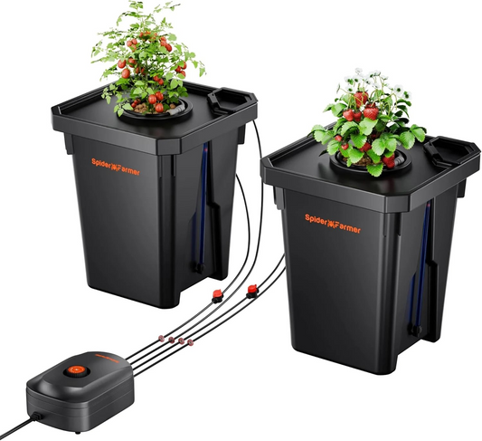 DWC (Deep Water Culture) Hydroponics Grow System with Top Drip Kit 7 Gallon Deep Water Culture 2 Buckets